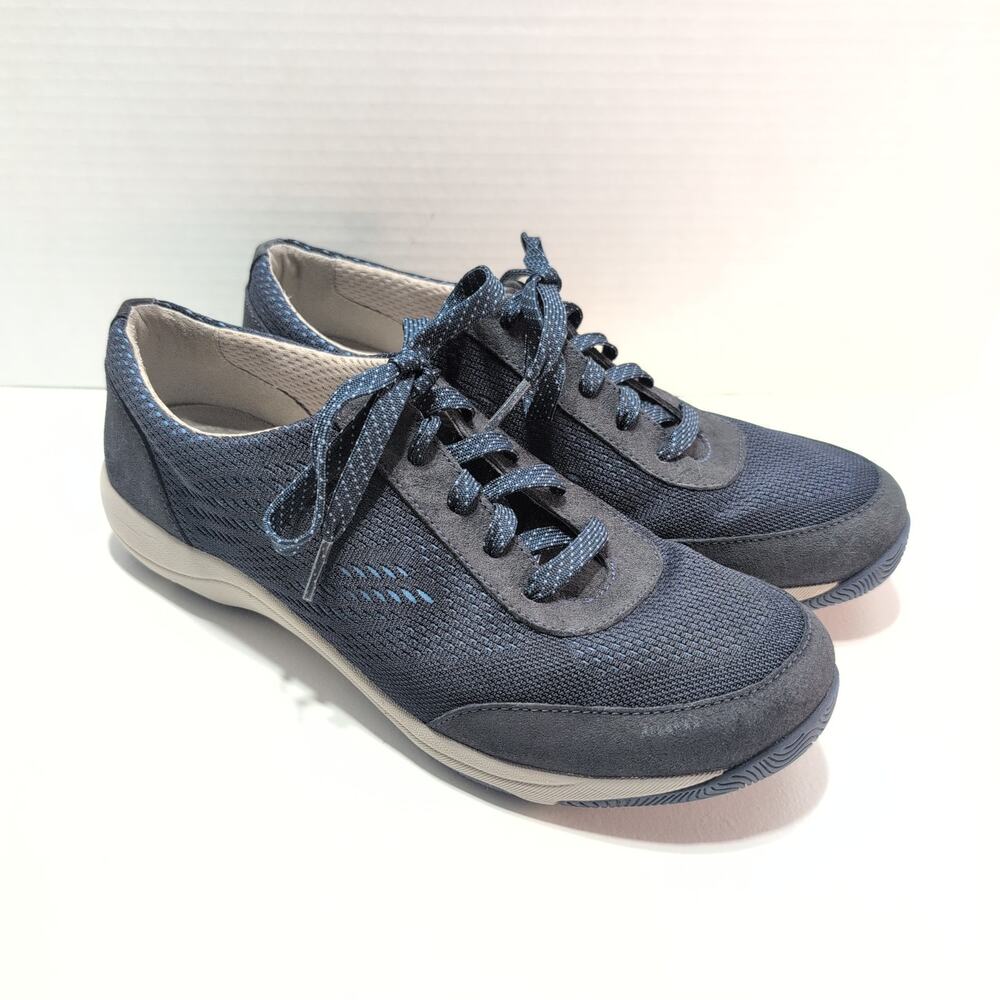 Dansko Hayes Suede Lace Up Comfort Walking Shoes Navy Blue Women's 9